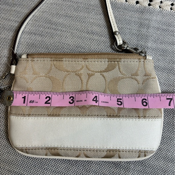 Coach Tan and Cream Wristlet - Picture 9 of 10